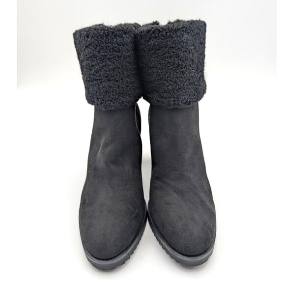 DKNY Powell Wedge Booties Round Toe Back Zip Women's Black Size US7M EU37.5B - Picture 3 of 12